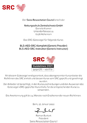 SRC Zertifikat